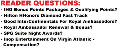 Reader Questions Ihg Rewards Club Bonus Points Packages Hilton Hhonors Diamond Fast Track