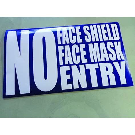 No Face Mask No Face Shield And No Entry Sticker Nbw Cutout Vinyl