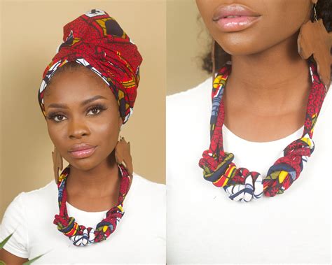 Christmas T African Head Wrap And Jewellery Set Ankara Etsy Uk