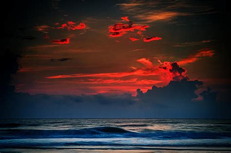 Red Sky Over Ocean Photograph By Jeff Turpin Fine Art America