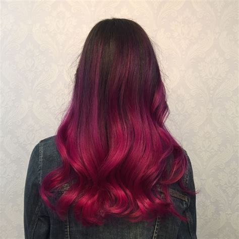 killer curls with a splash of wild orchid and violet ballyage violet ombre ombre technique