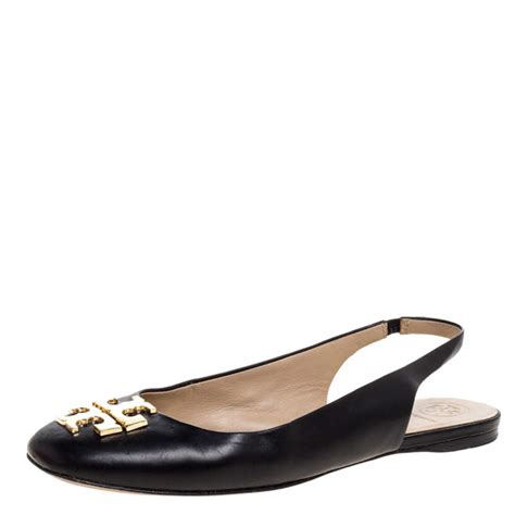 Tory Burch Black Leather Slingback Ballet Flat Size 37 Tory Burch The