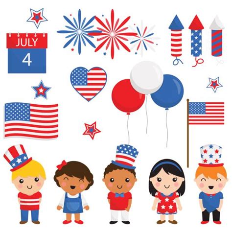 Fourth Of July Kids Illustrations Royalty Free Vector Graphics And Clip