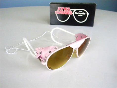 Vintage Aviator Sunglasses Pink Jones 1980s Glacier Glasses With Leather Side Shields New Old