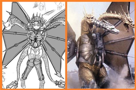 Mecha King Ghidorah Anime Moe Fanart By GoMonsterMaster Creature Feature Creature Design