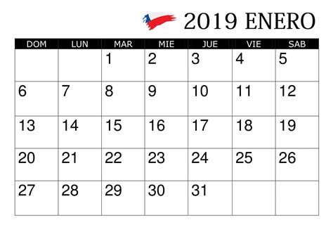 Calendario Enero Y Febrero 2020 Chile Calendario 2019