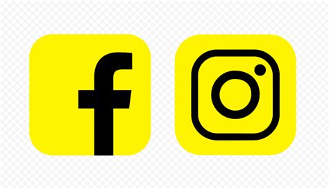 Hd Facebook Instagram Yellow Black Square Logos Icons Png Citypng