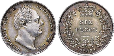 Großbritannien 6 Pence 1837 William Iv 1830 1837 Herrliche Patina Ch