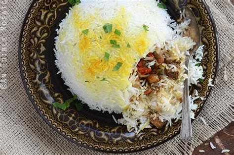 Basmati rice was cooked separately in a rice cooker and then combined with the beef masala. Beef Biryani Stuffed Inside Basmati Rice - An Edible Mosaic™
