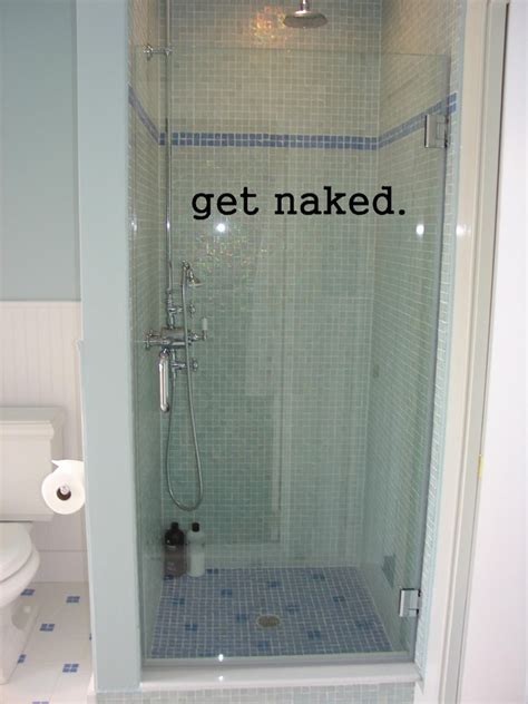 Get Naked Funny Bathroom Shower Glass Wall Art Wall Sayings Etsy