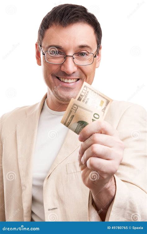 Handsome Business Man Giving Money Stock Image Image Of Money