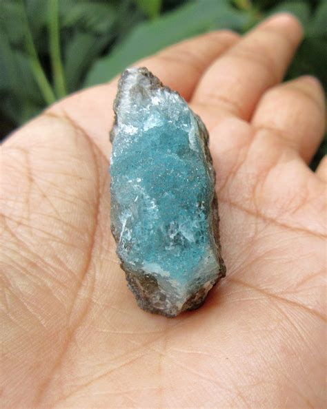 Raw Electric Blue Aragonite Crystals On Host Mineral Specimen Etsy