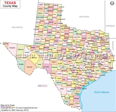 Texas County Map Colored Artofit