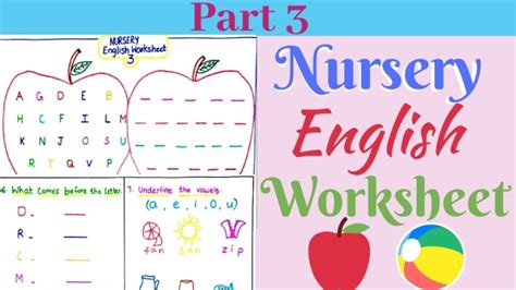 Nursery English Worksheets Worksheetsday