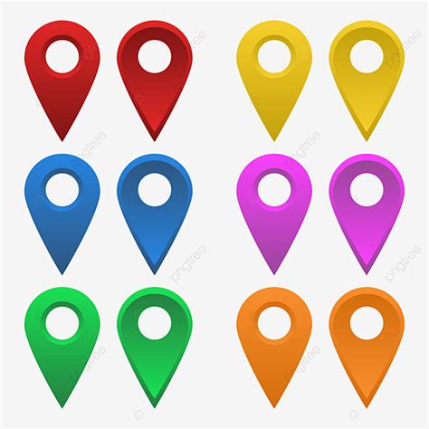 Gambar Set Warna Lokasi Pin Peta Peta Pin Lokasi Png Dan Vektor
