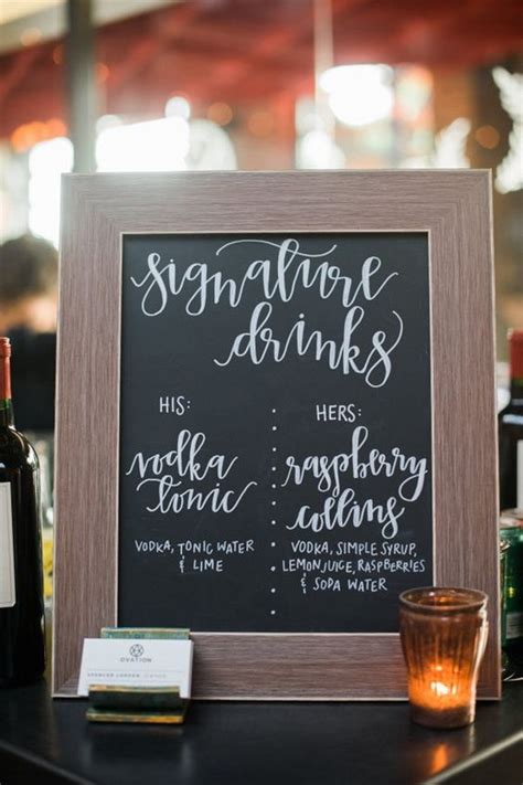 18 Brilliant Wedding Drink Station Sign Ideas