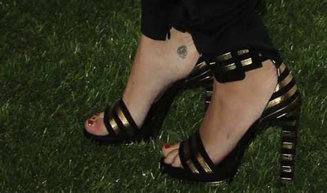 Miley Cyrus Rocks Paloma Suede And Metallic Leather Striped Sandals