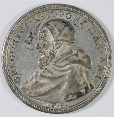 Sold Price Papal Medal Pope Gregory Xiii White Metal October 2 0116