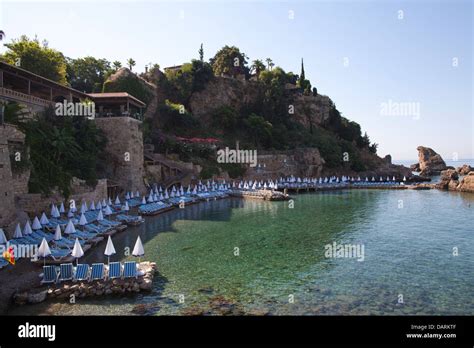 Mermerli Restaurant And Beach Antalya Turkey Stock Photo Alamy