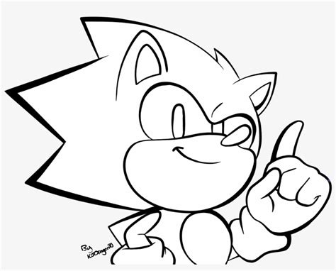 Download Image Black And White A Classic Sonic Lineart By Kjdragon