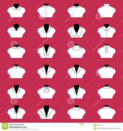 Set Of Female Collars With Titles Flat Design Graphics Collection