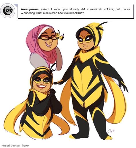 Three Cartoon Characters Dressed In Bee Costumes And One Is Holding The