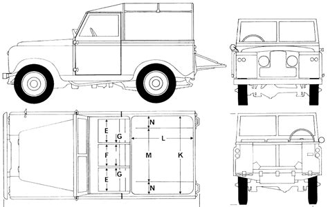 1968 Land Rover 88 S2 Suv Blueprints Free Outlines