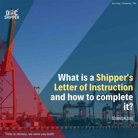 what is a shipper s letter of instruction and how to complete it 🥇siam shipping