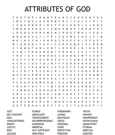 Attributes Of God Crossword Wordmint