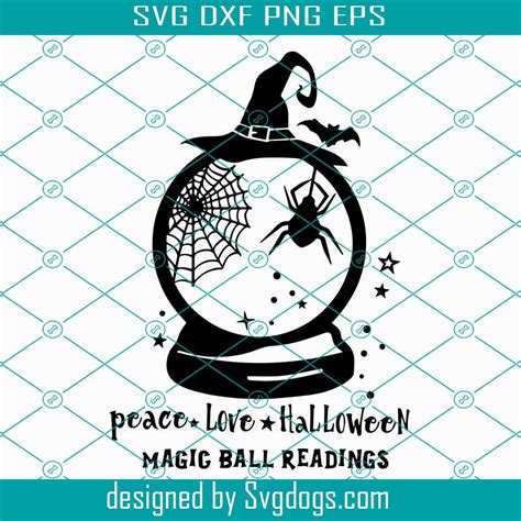 Download Peace Love Halloween Svg, Magic Ball Readings Svg ...