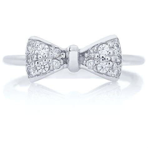 925 Sterling Silver Cubic Zirconia Mini Bow Ring 7 Bow Ring 925