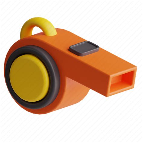 Whistle Referee Start Stop Signal Official 3d Illustration