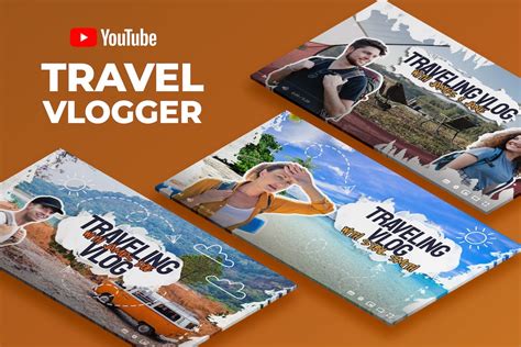 Youtube Thumbnail Travel Vlogger Videos Graphic Templates Envato