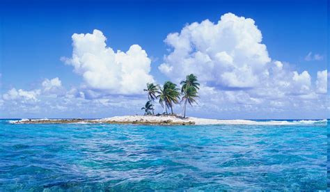 Atolls Sea Clouds Beach Tropical Water Nature