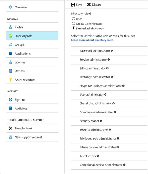 intune microsoft admin permissions users types give docs directory role administrators grant user permission