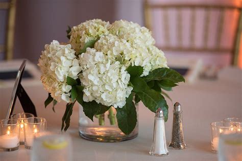 simple elegance white and romantic wedding flowers hydrangea centerpiece wedding wedding