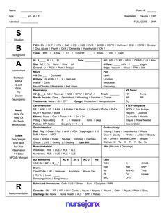 Fullsize SBAR Report Sheet Sbar Nursing Nurse Report Sheet Icu Nursing