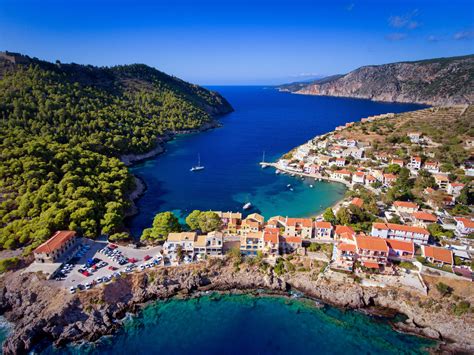 Assos Village In Cephalonia Greece Drone Photography