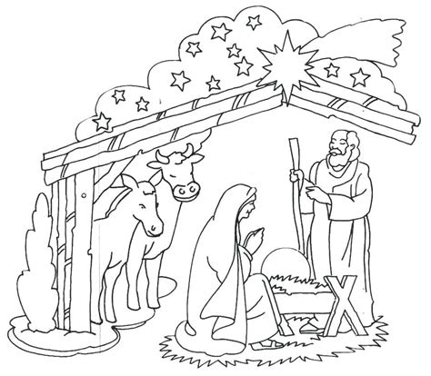 Baby Jesus In The Manger Coloring Pages At Free