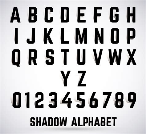 Alphabet Shadow Font 608731 Vector Art At Vecteezy