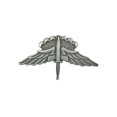 army regulation size silver oxidized finish freefall jump wings halo badge vanguard industries