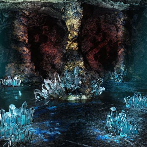 Crystal Cave Stock Illustration Illustration Of Blue 52621751