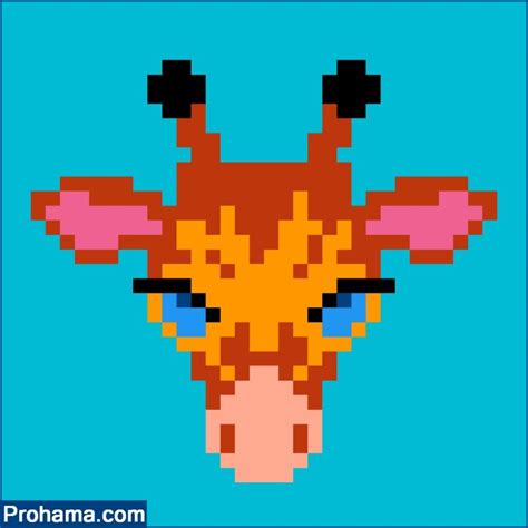 Giraffe Pixel Art Grid Animals Pixel Art