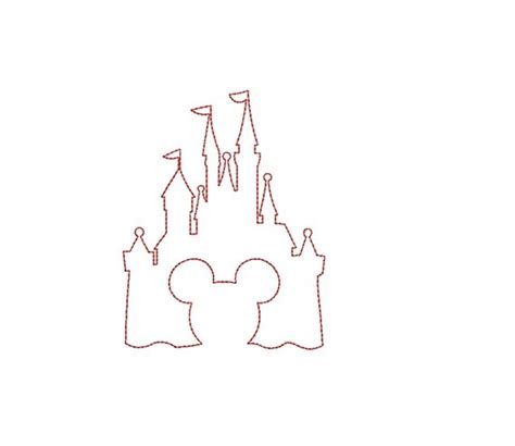 Disney Castle Mickey Mouse Head Ears Design Embroidery Walt Etsy