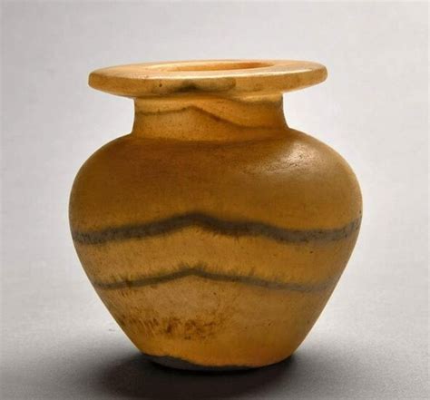 Egyptian 12th Dynasty Banded Alabaster Kohl Jar In United States