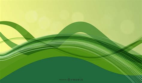 Abstract Fluorescent Green Waves Background Vector Download