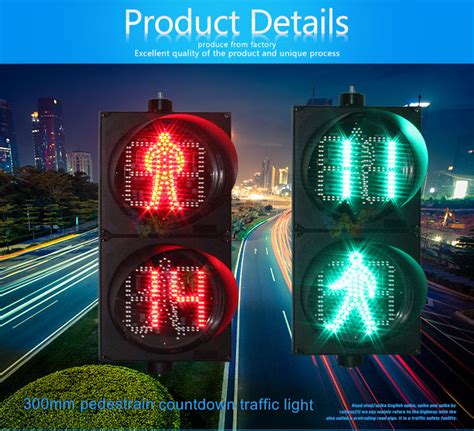 300mm Pedestrian Cross Signal Countdown Timer Traffic Light High