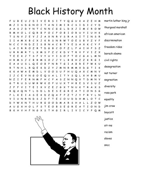 Black History Word Search Puzzle Printable Printable Jd