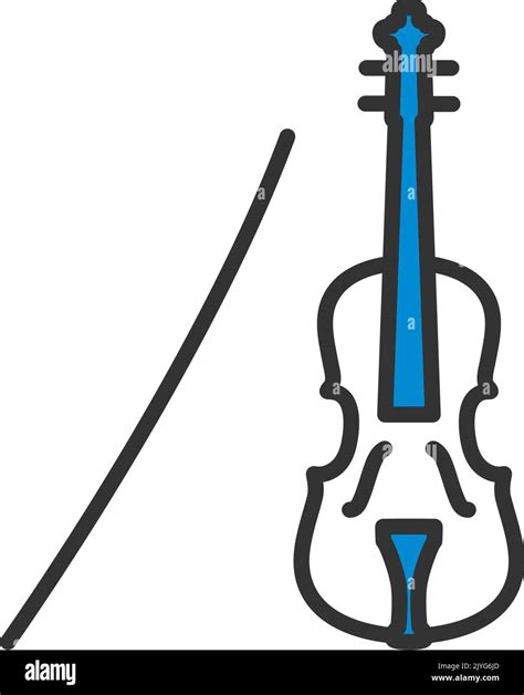 Violin Icon Editable Bold Outline With Color Fill Design Vector