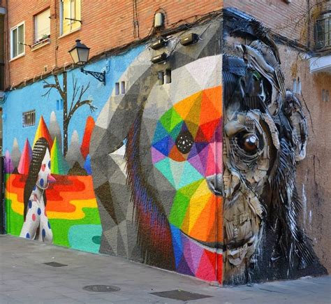 Streetart Okudart Bordalo Ii Madrid Spain Graffiti Artistici